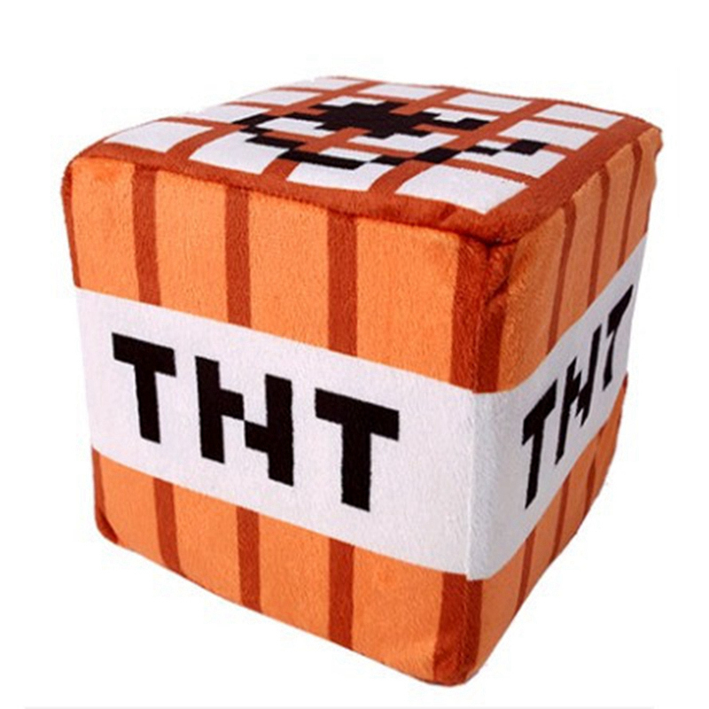 Fire Starter Cube - Niedliches TNT-Plüschkissen-Würfel-Spielzeug-Schlüsselanhänger, weiche Plüschtiere, Weihnachts- und