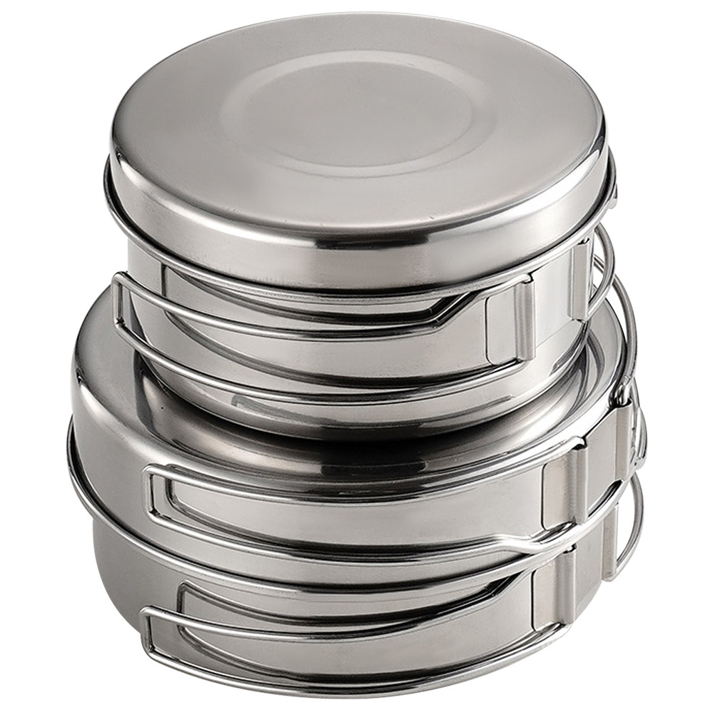 Camping Cooking Pots And Pans - 1 Set Camping-Kochgeschirr aus Edelstahl, tragbares,