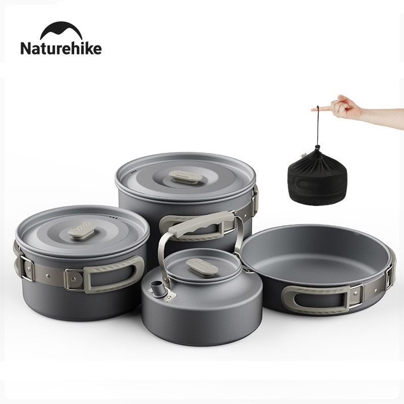 Camping Cooking Trangia - Naturehike Camping-Kochgeschirr Outdoor-Kochset Ultraleichtes Aluminium-Topf- und