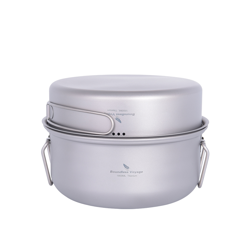 Camping Cooking Pots And Pans - Boundless Voyage Titan-Kochgeschirr-Set für Outdoor-Camping mit