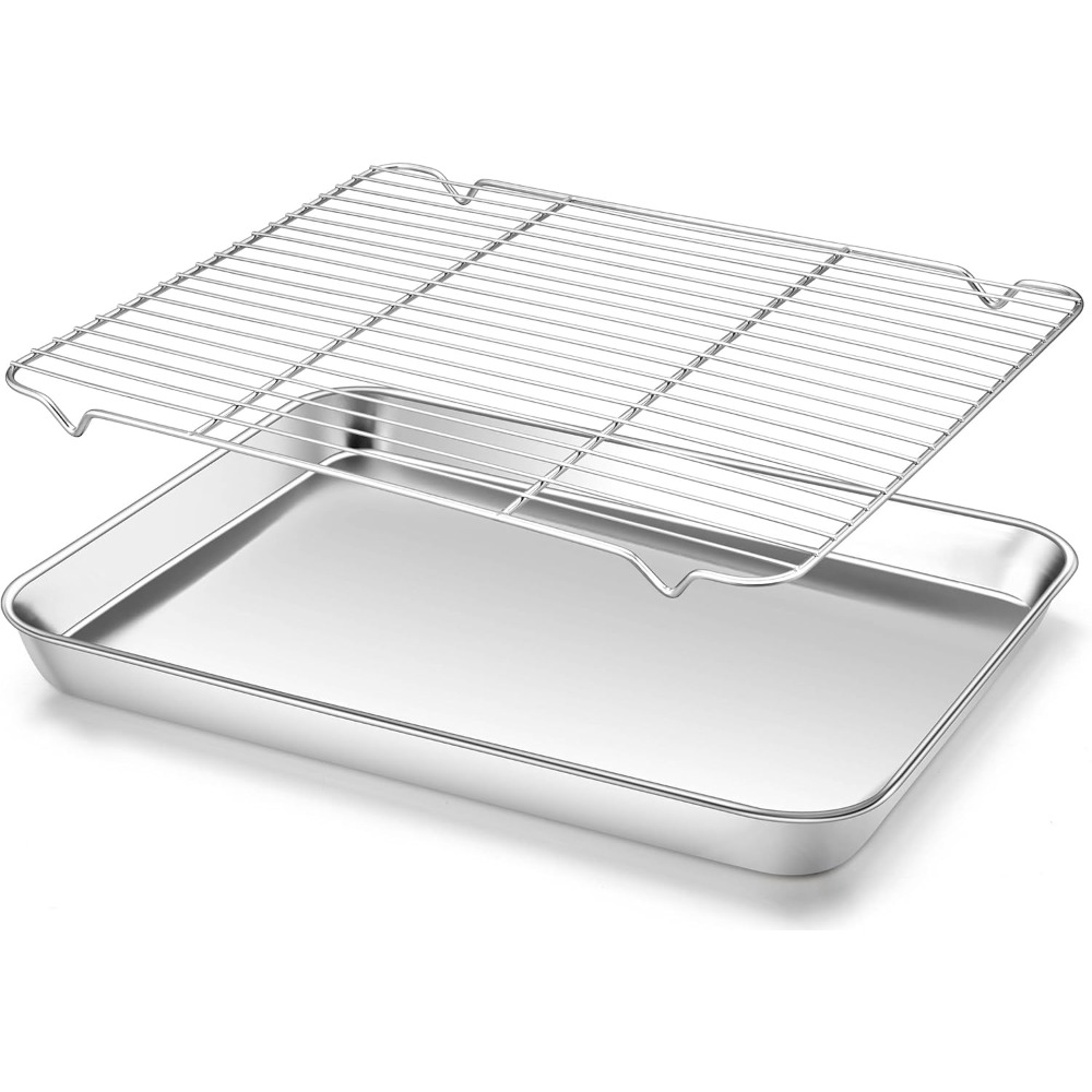 Camping Cooking Tray - Multifunktions-Backform mit Drahtgestell, Edelstahl, Grill- und