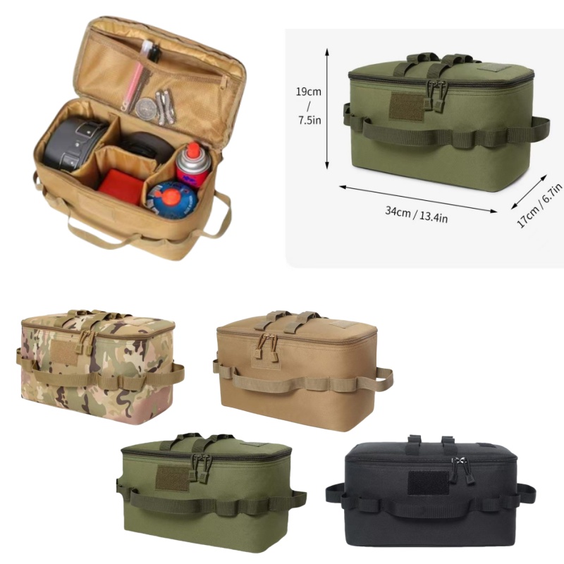Camping Cooking Box - Outdoor-Tasche, Camping-Aufbewahrungstasche, Kochutensilien-Organizer, tragbar, Geschirr, Handtasche,