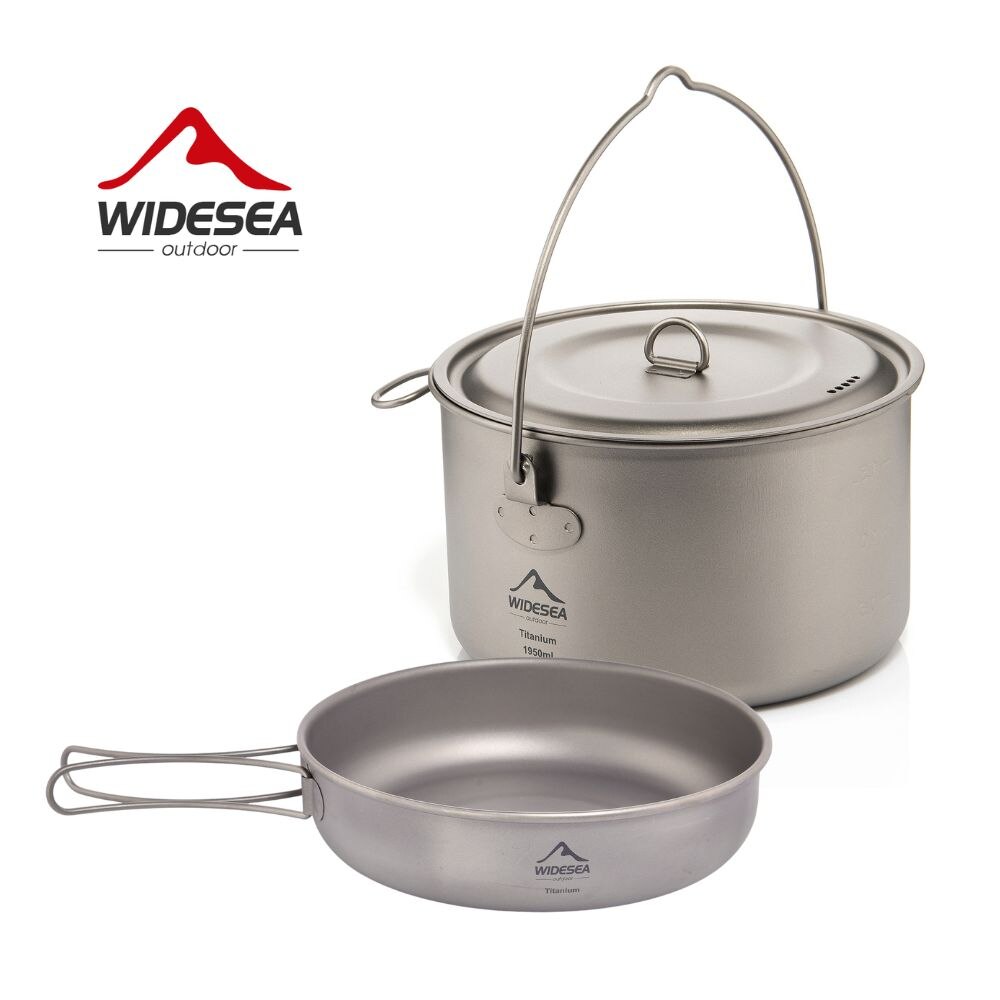 Camping Cooking Gear Set - Wideea Camping Geschirr Titan Kochgeschirr Set