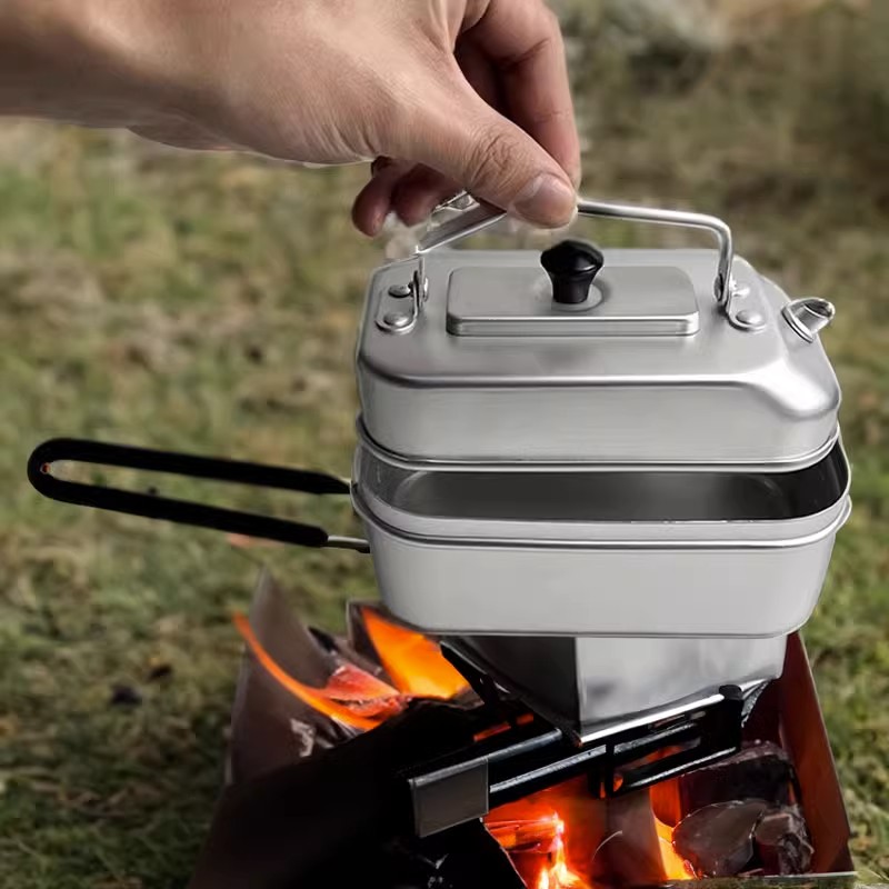 Camping Cooking Gear Set - Ultraleichte tragbare Picknick Camping Touristen kessel
