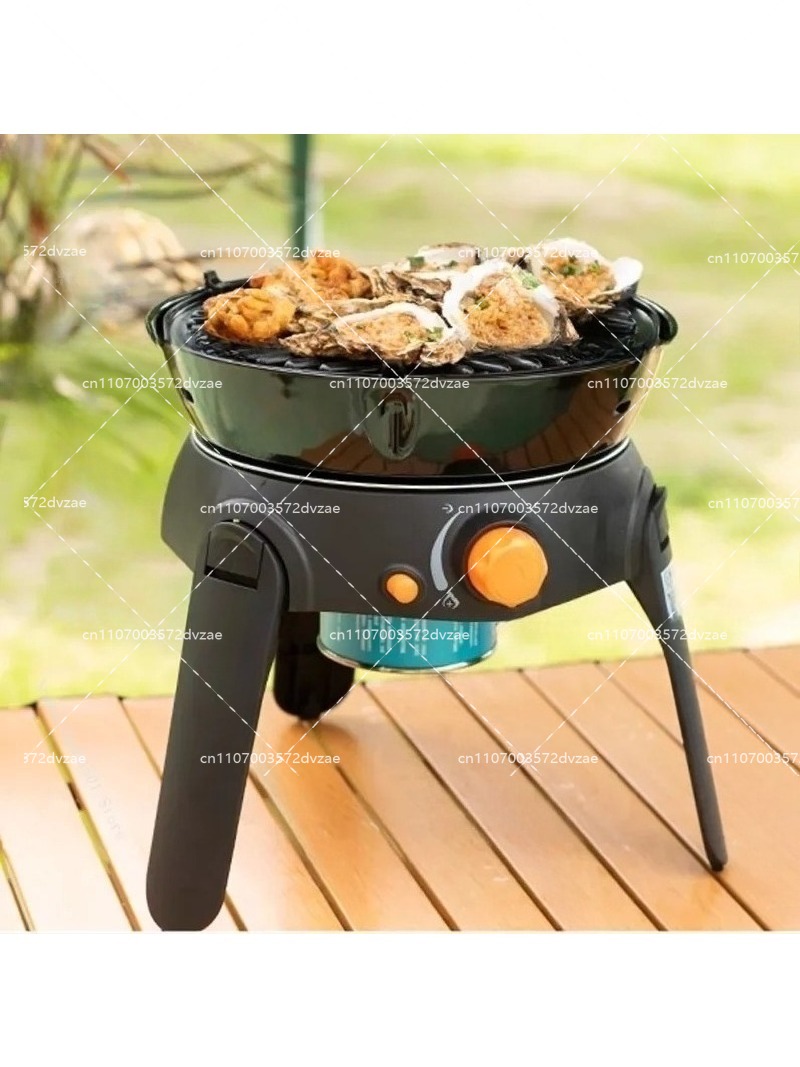 Camping Cooking Gear - Multifunktionaler Outdoor-Gaskocher Camping-BBQ-Grill 6-teiliges Faltbares Picknick-Kochset