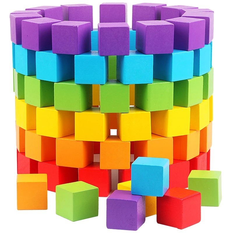 Fire Starter Cube - 30 Stück/Set 2x2cm Bunte Holzwürfel Bausteine