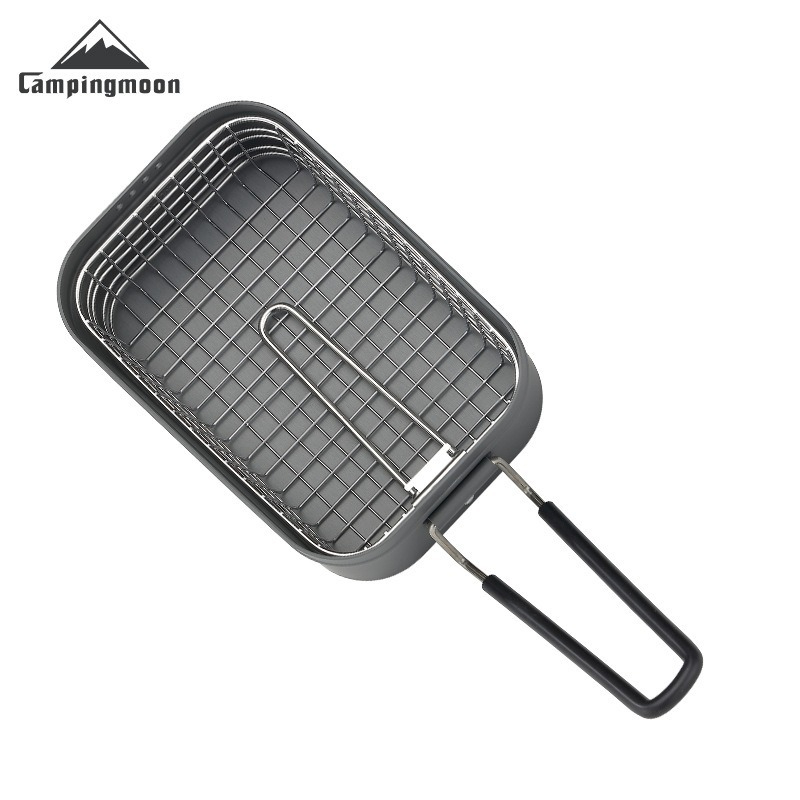 Camping Cooking Box - CAMPINGMOON S-1218 Outdoor Camping Klappbares Edelstahl-Frittiergitter