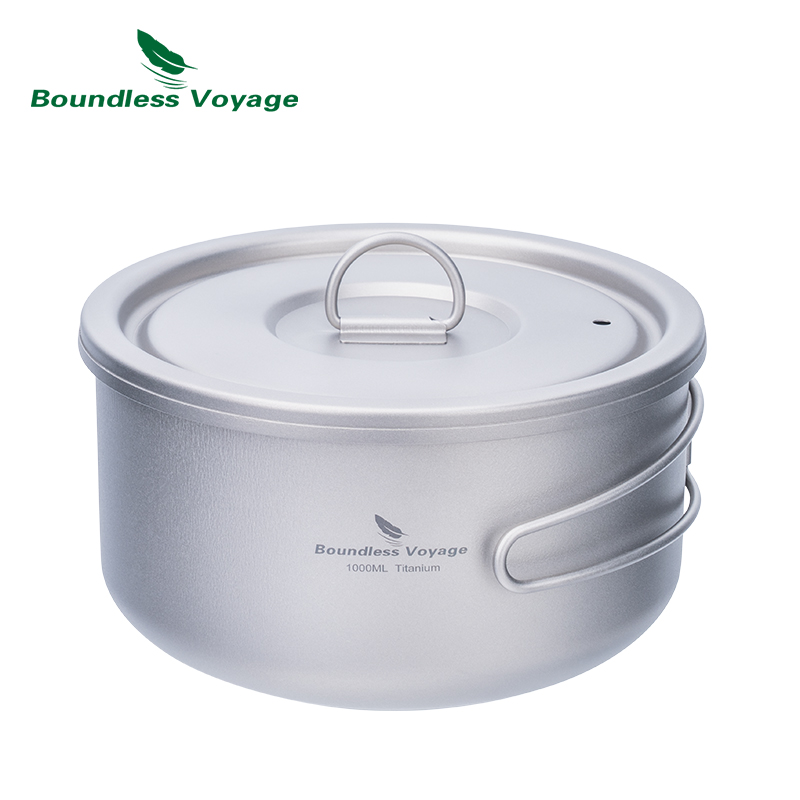 Camping Cooking Gear - Boundless Voyage Titan-Campingtopf mit Deckel, ultraleichter