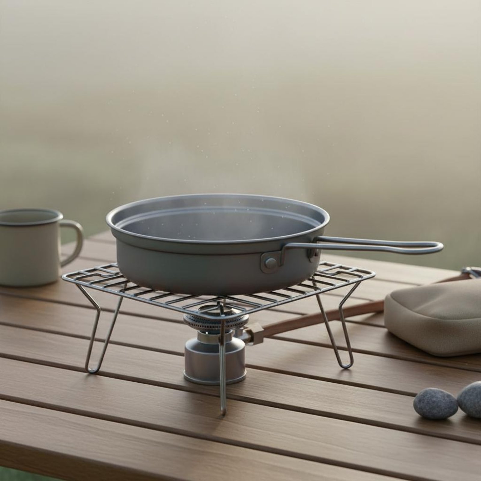 Camping Cooking Dining Set - 2-teiliges Camping-Kochset aus Metall, hochfestes Kochgeschirr-Set