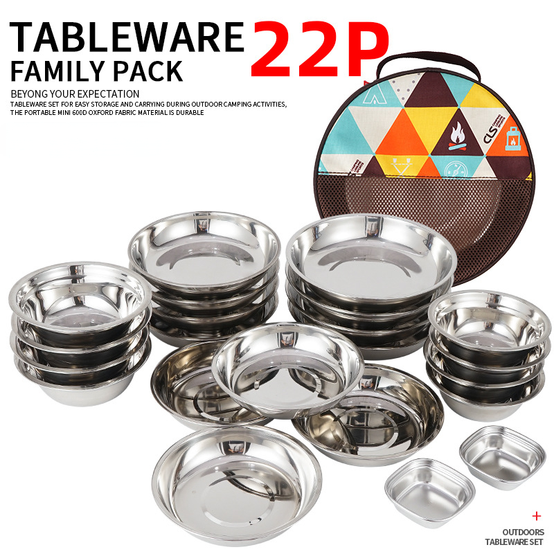 Camping Cooking Dining Set - Neues Camping-Kochgeschirr-Set, tragbares Essgeschirr-Set mit 22