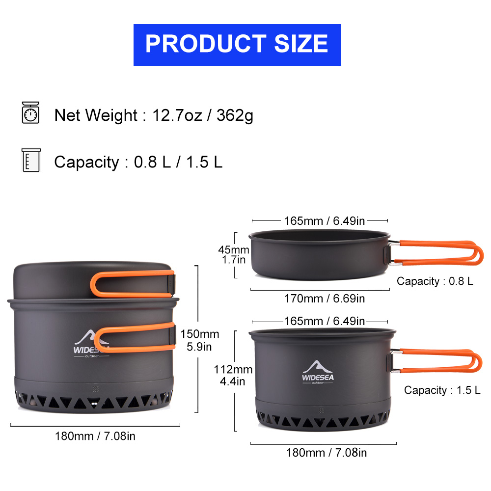 Widesea Camping Topf 1,3 L 2,3 – Camping Cooking Set Jetboil Bewertung und Preis