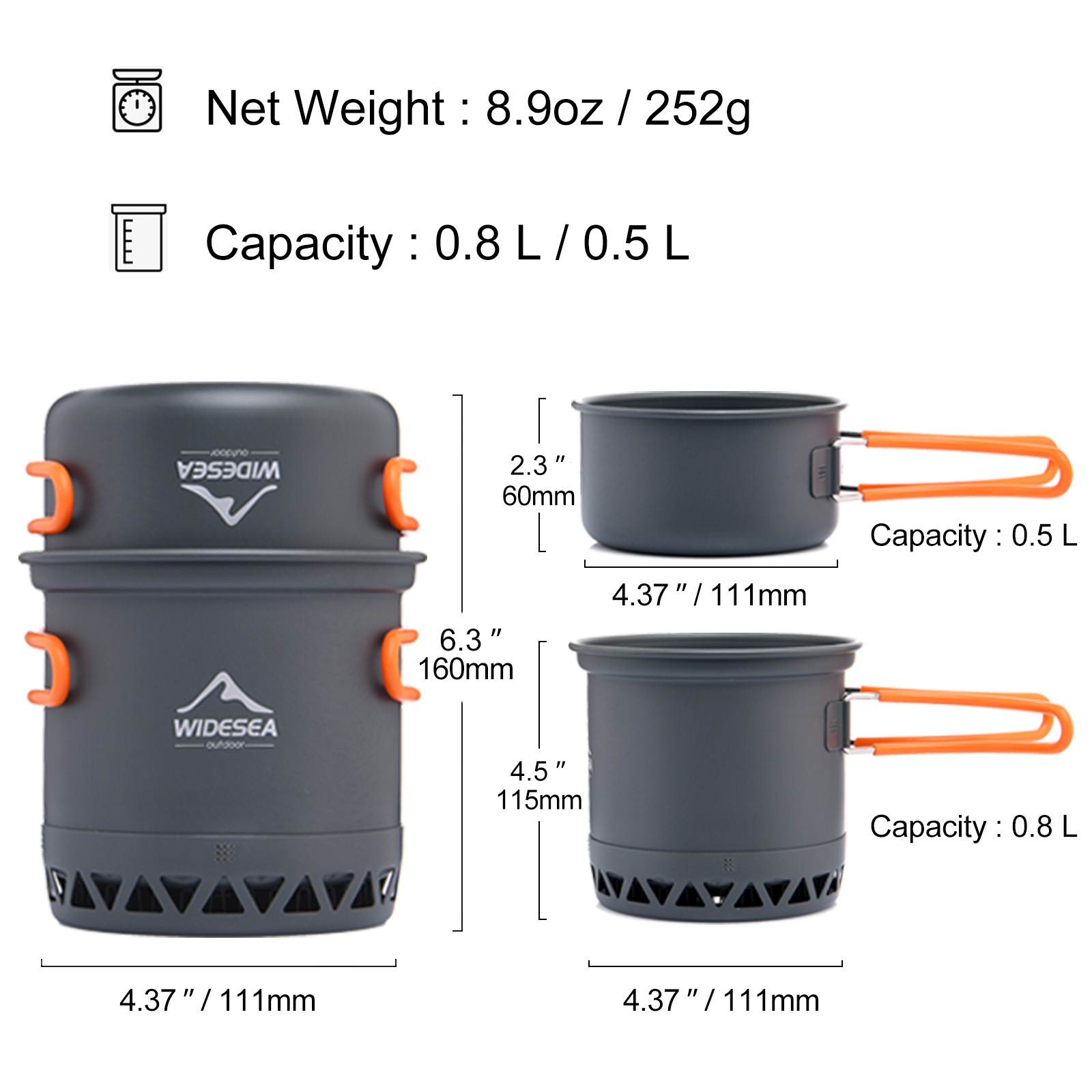 Widesea Camping 1,3 L 2,3 L Ko – Camping Cooking Set Jetboil Bewertung und Preis