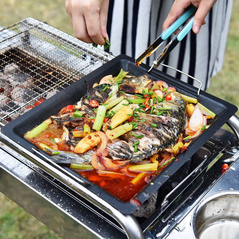 Dicke quadratische Grillpfanne – Camping Cooking Meat Bewertung und Preis