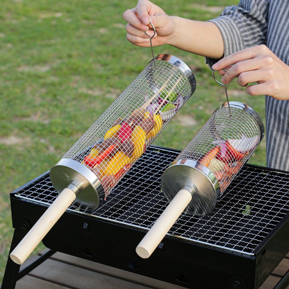 Edelstahl-Rollgrillkorb, drehb – Camping Cooking Meat Bewertung und Preis