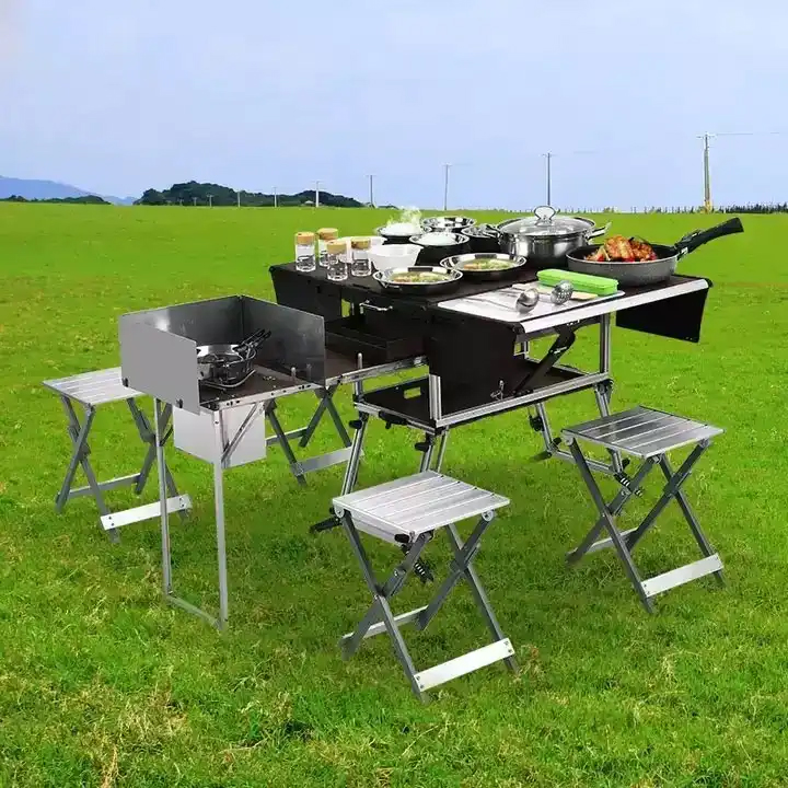 Tragbarer, zusammenklappbarer  – Camping Cooking Dining Set Bewertung und Preis